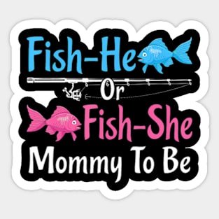 Fish-He Or Fish-She Daddy To Be Gender Reveal Baby Shower Sticker